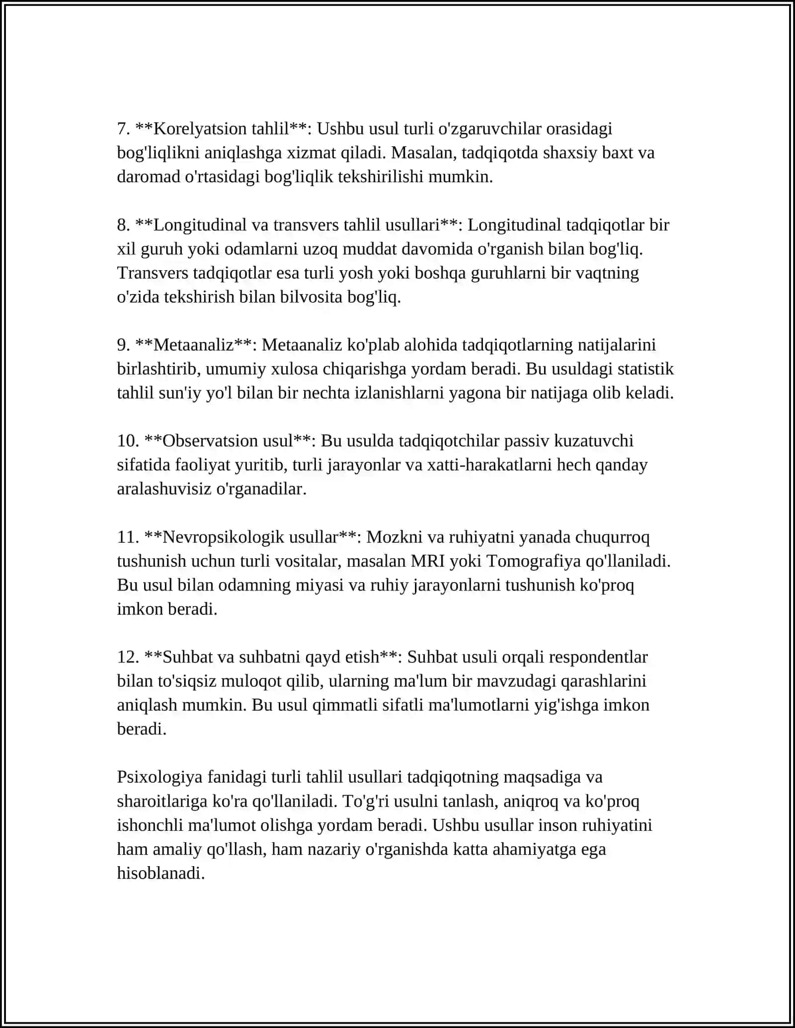 MUSTAQIL ISH Mavzu: UMUMIY PSIXOLOGIYA 4