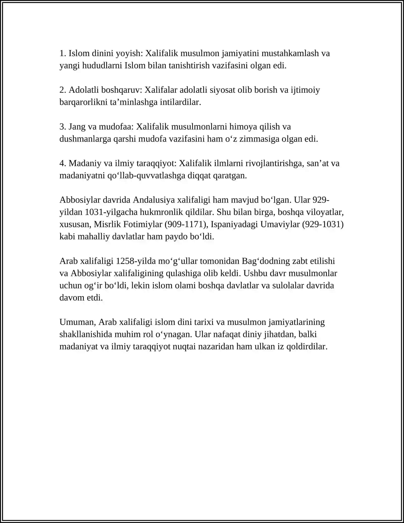 ARAB XALIFALIGI ARABLAR BOSQINI DAVRIDA MOVARAUNAHR TARIXIY GEOGRAFIYASI 4