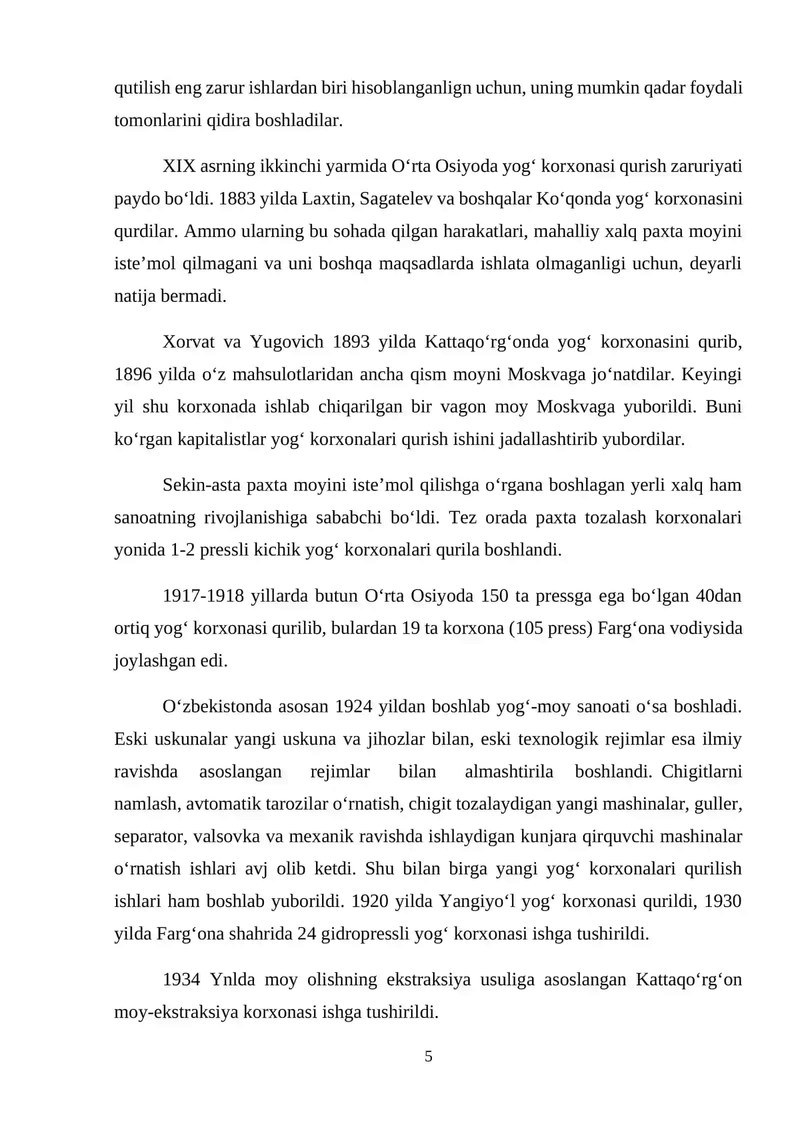 O’ZBEKISTONDA YOG'-MOY SANOATI KORXONALARI SAMARODORLIGINI OSHIRISH YO’LLARI 4