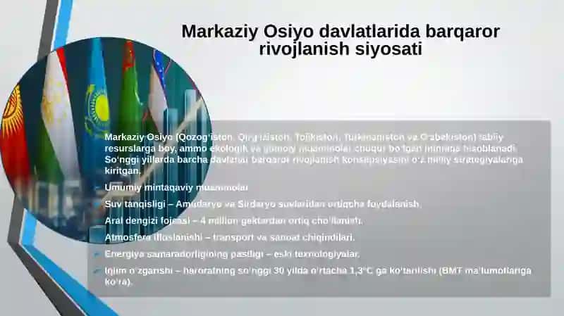 Markaziy Osiyo va O'zbekistonda barqaror iqtisodiy rivojlanish 4