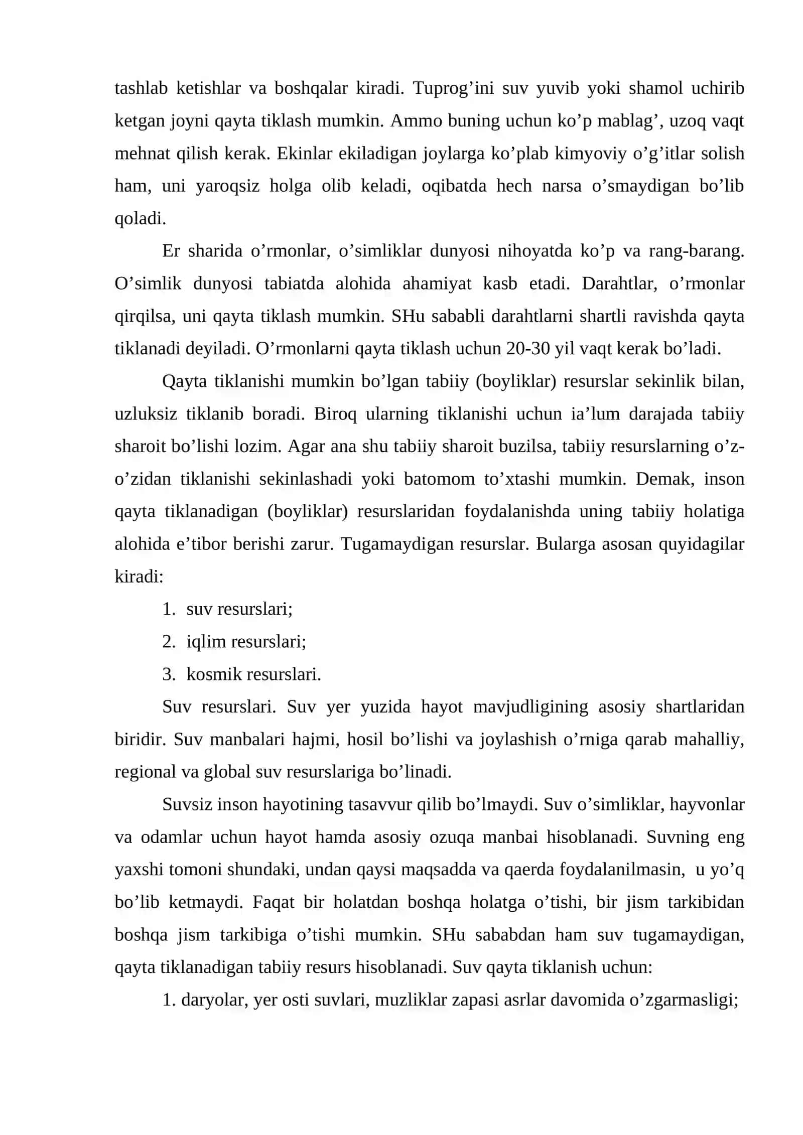 TABIIY RESURSLAR VA ULARDAN OQILONA FOYDALANISH 4