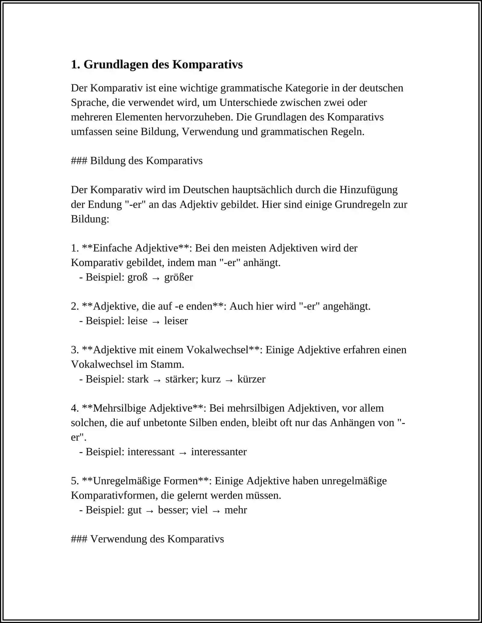 GRAMMATIK: KOMPARATIV, VERGLEICHSSÄTZE MIT "ALS" UND "WEI" 4