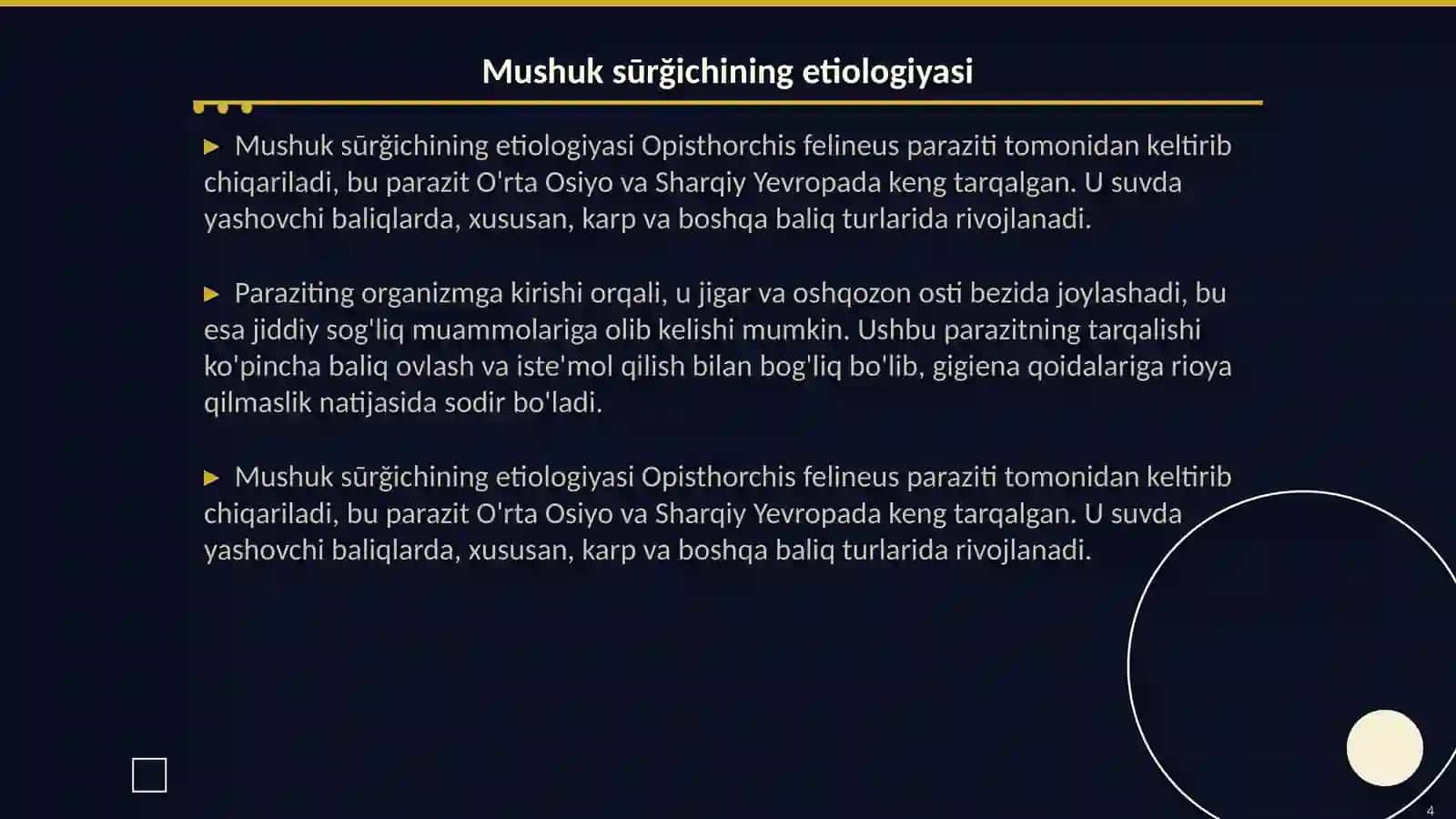 Мушук сӯрғичи( Opisthorchis felineus) 4