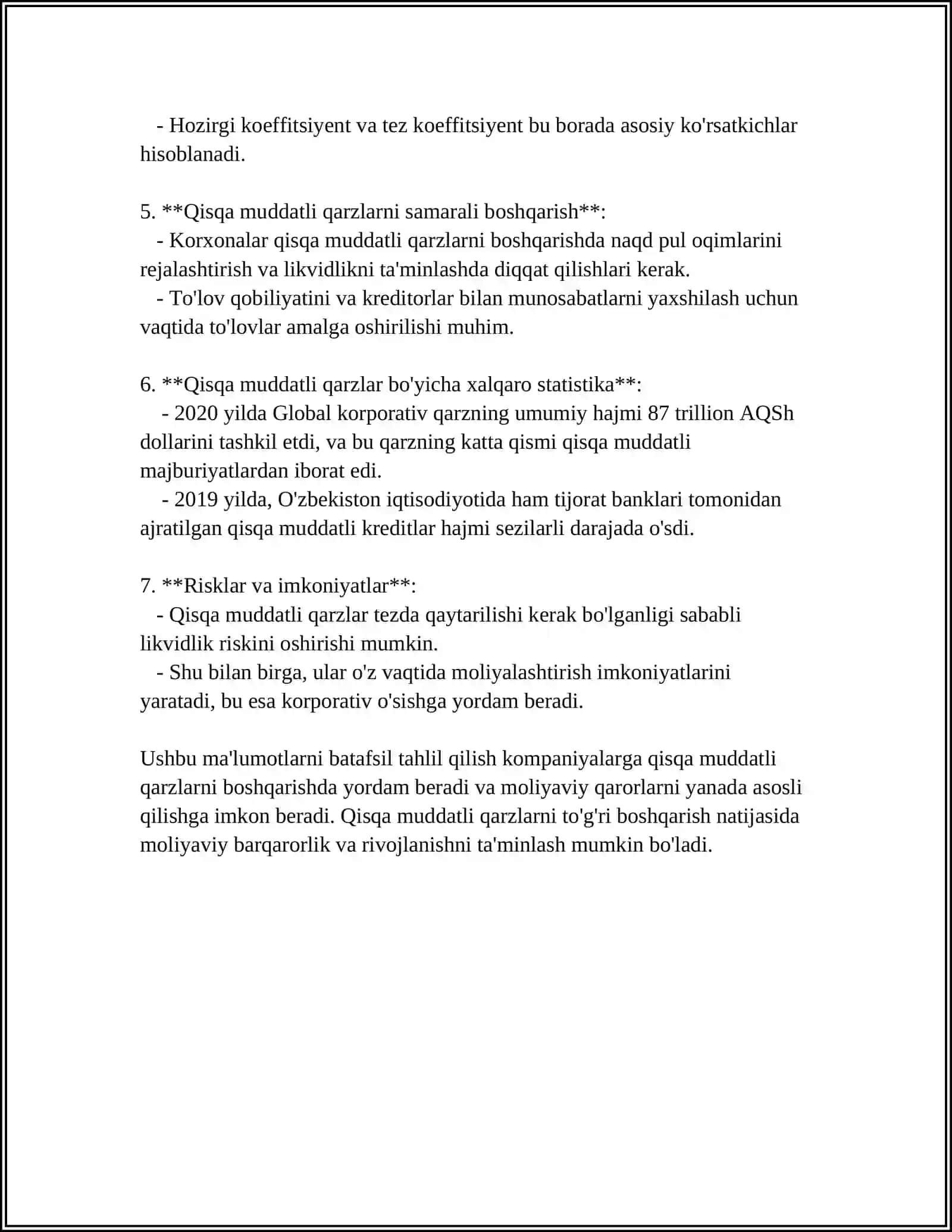 QLDEBITORLIK VA KRIDITORLIK QARZLARI AYLANUVCHANLIGINING TAHLILI 4