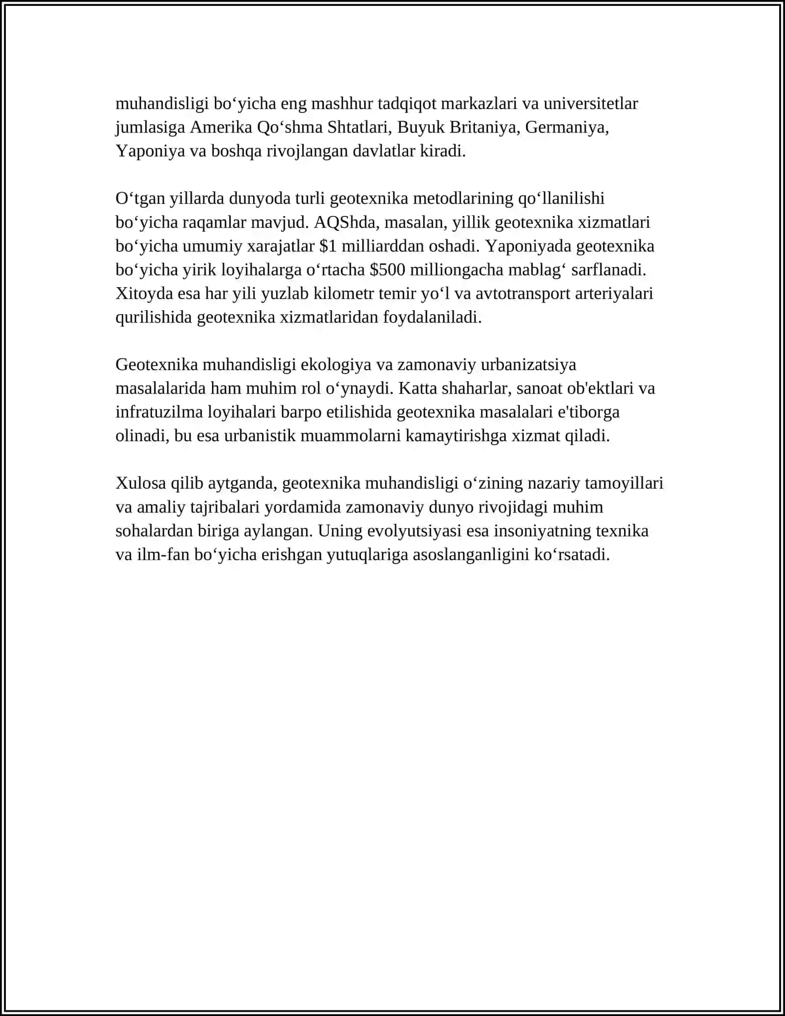 GEOTEXNIKA MUHANDISLIGI TARIXIY GEOLOGIYA BILAN BOG’LIQLIGI 4