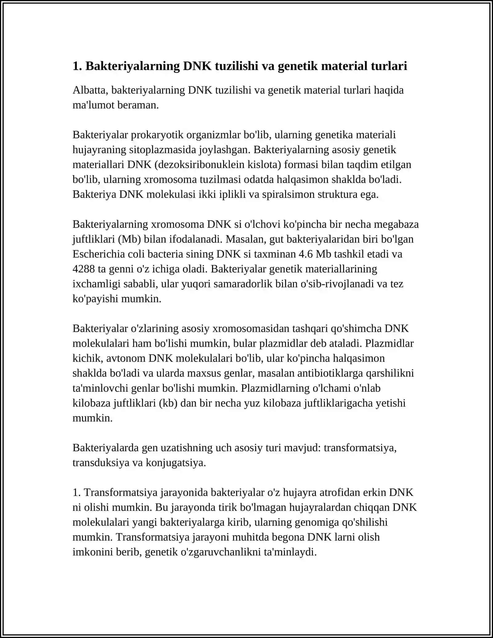 BAKTERIYALARNING GENETIKASINI O‘RGANISH. GEN ZONDLARI USULI 4