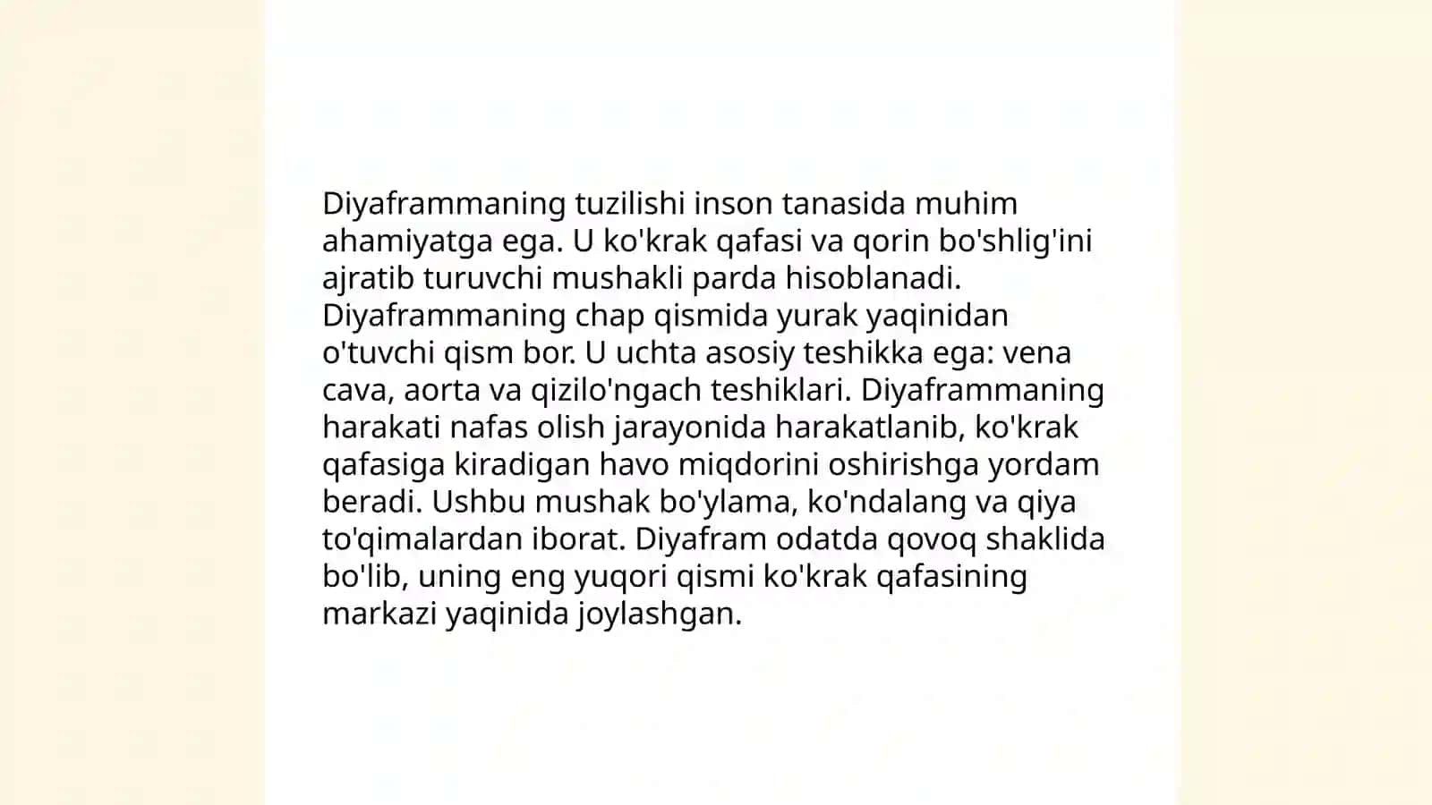 ko’krak mushaklari va diafragma. Ularni yoshga qarab o’zgarishi va anatomiyasi 4
