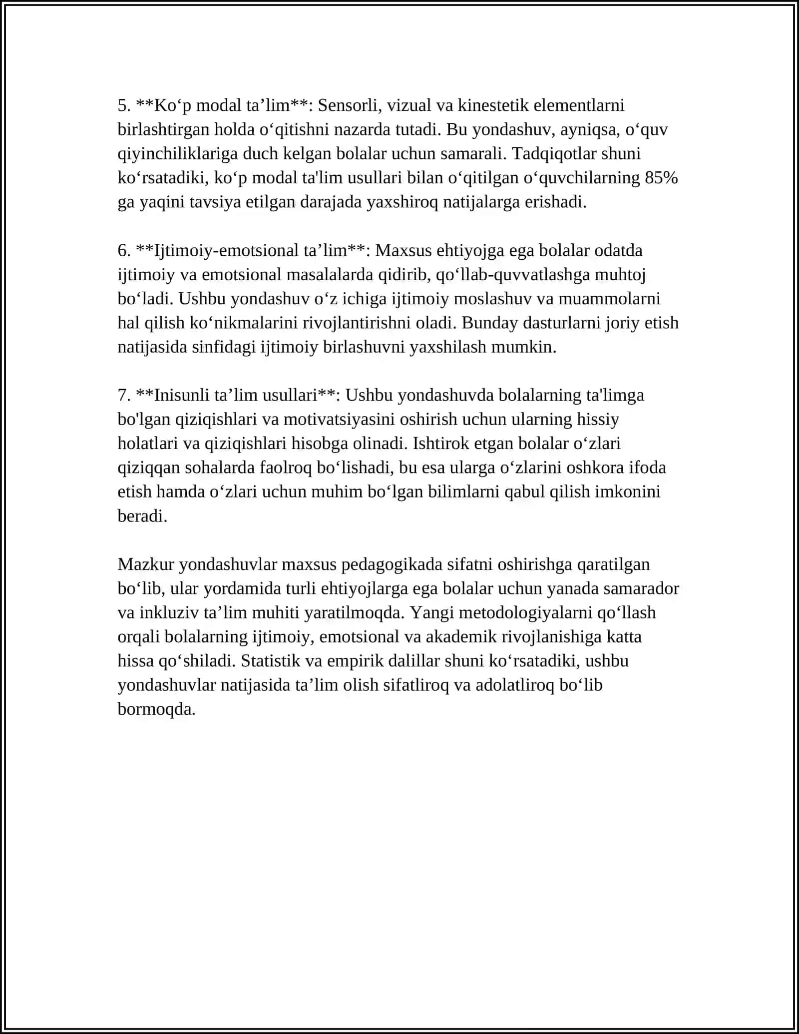 MAKSUS PEDAGOGIK SOHADAGI YETUK OLIMLARNING PEDAGOGIK YONDASHUVI 4