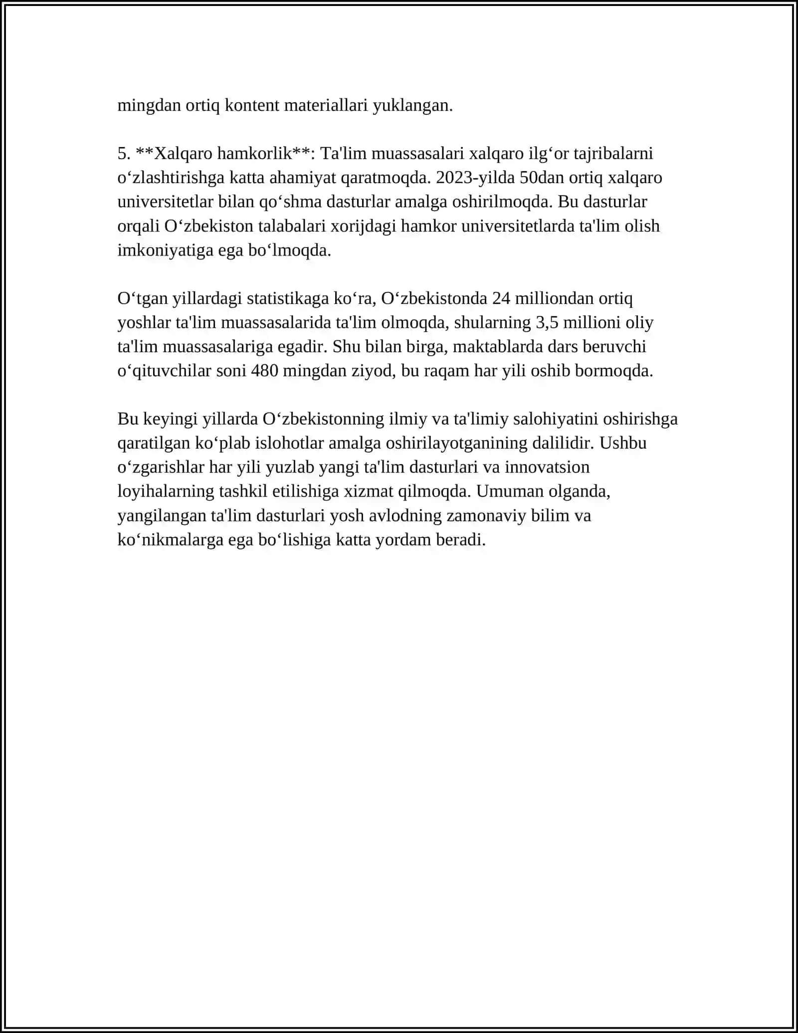 YANGI AVLOD DARSLIKLARINI YARATISHGA QO'YILADIGAN TALABLAR 4