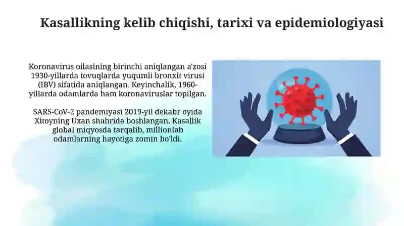 Koronaviruslar oilasi keltirib chiqaradigan kasalliklarni xususiyatlari va diagnostikasi 4