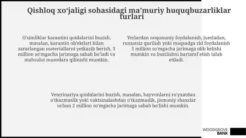 Qishloq xoʻjaligi qonunchiligini buzganlik uchun maʼmuriy javobgarlik 4