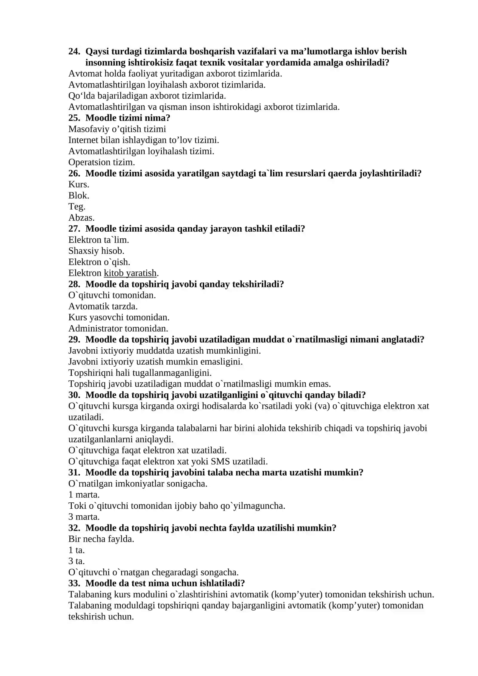 “AXBOROT TEXNOLOGIYALARI” FANIGA KIRISH 4