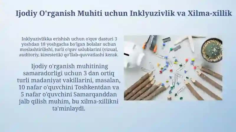 Ijodiy O'rganish Muhiti uchun Mustaqillik va Tanlov 4