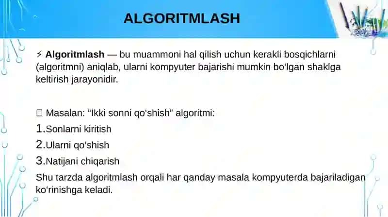 Algoritmlash va dasturlash asoslari 4