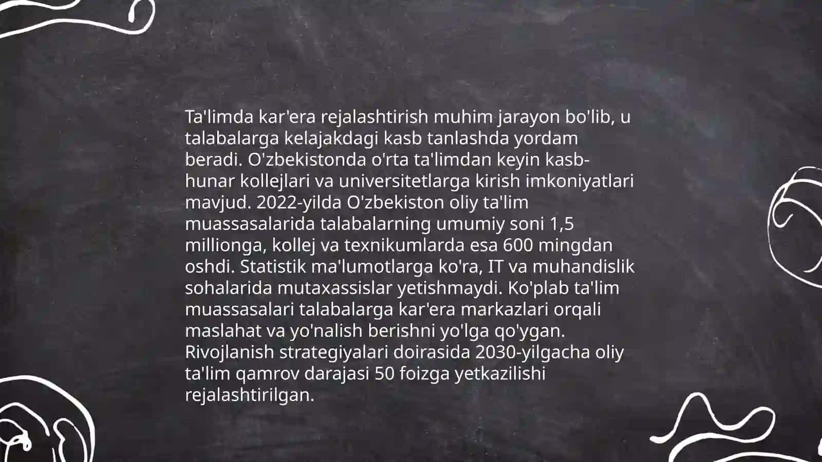 Kar'eraning ta'lim tizimi sohasiga doir masalalari 4
