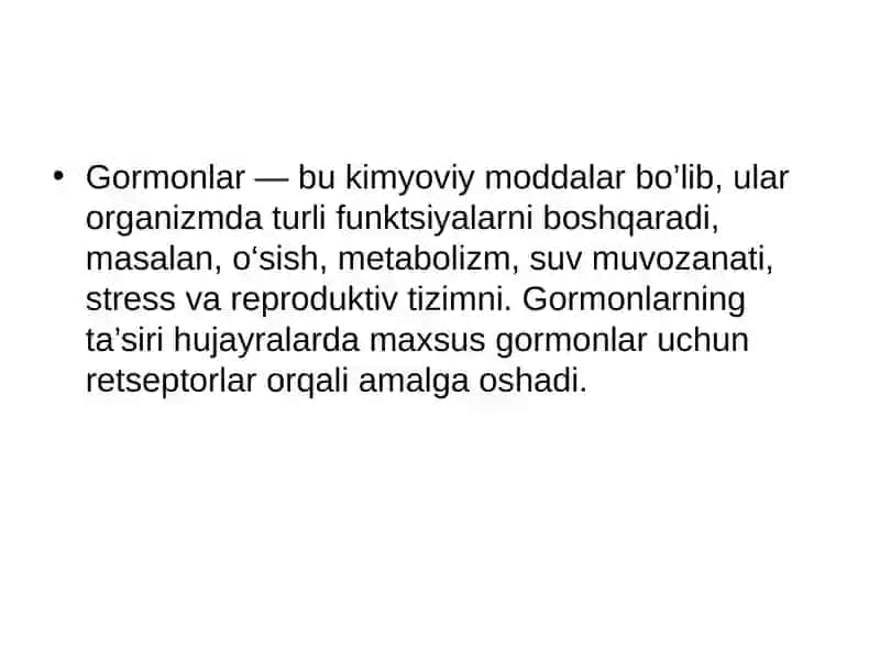 Gormonlarning nishon hujayralarga ta’sir mexanizmi 4