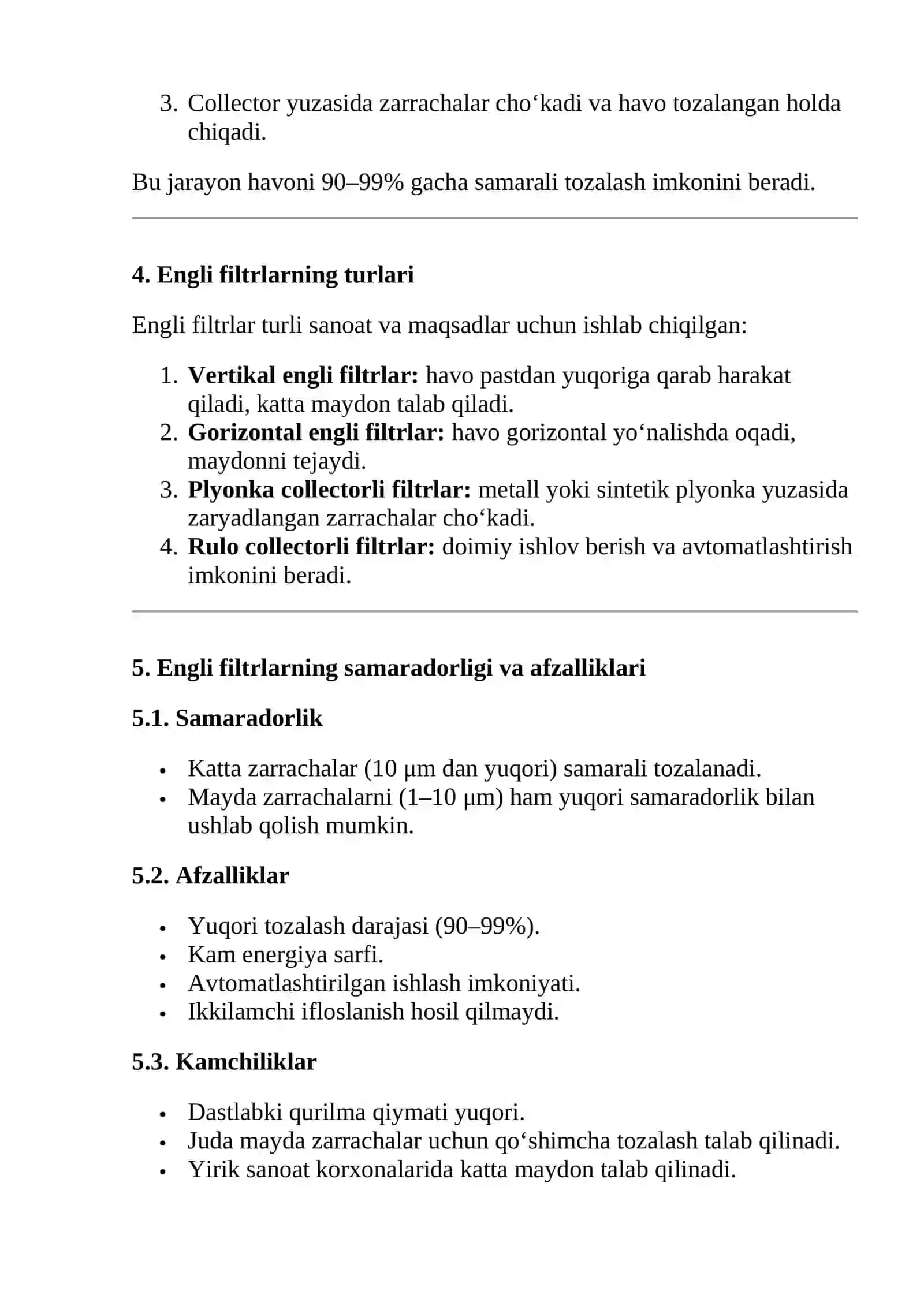 Changli havoni tozalashda engli filtrlarning ish prinsiplari 4