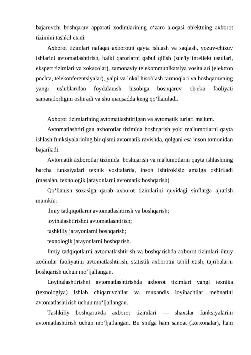 Axborot tizimlari haqida tushuncha 4