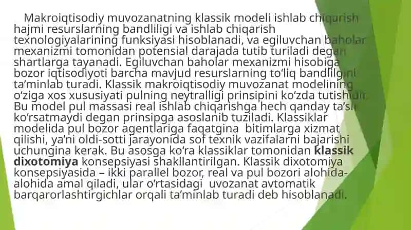 Keynsning Tovarlar va Xizmatlar Bozoridagi Makroiqtisodiy Muvozanat Modeli 4