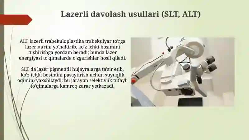 Glaukomani zamonaviy davolash usullari va glaukomadan nogironlikning profilaktikasi 4