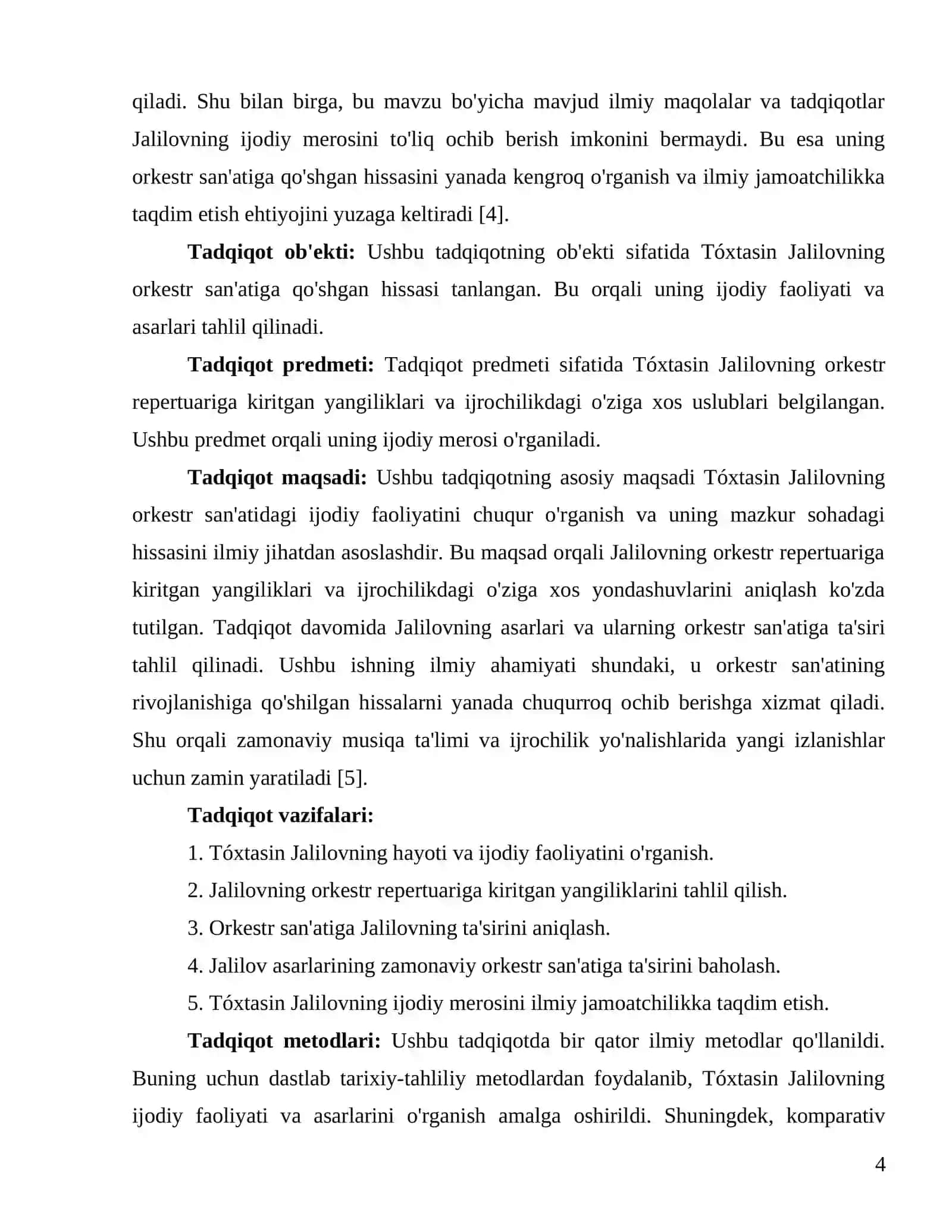 "Tóxtasin Jalilov orkestr sa'natini rivojlantirishdagi hissasi" 4