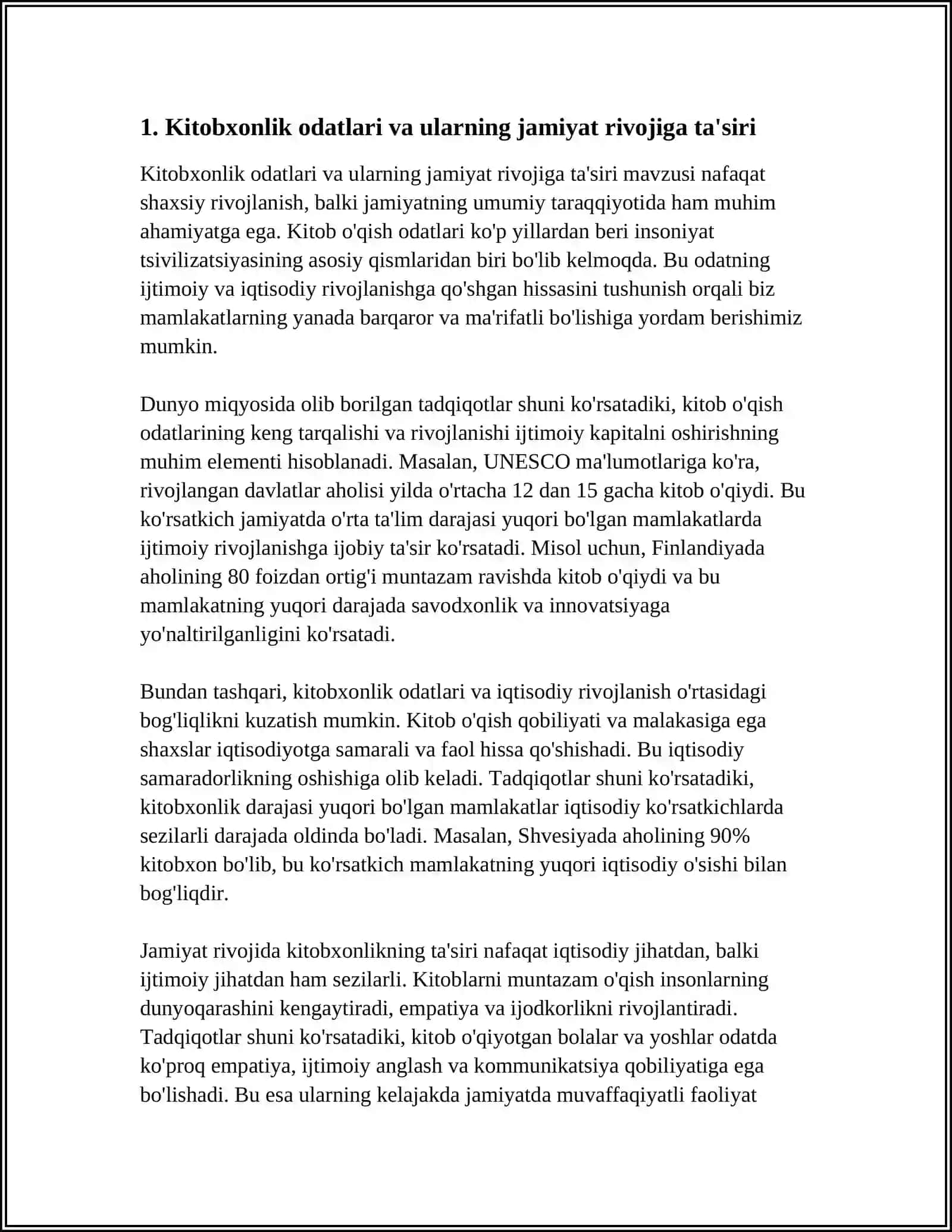 KUTUBXONALARDA KITOBLARNI O'RGANISH SOHASIDAGI SOTSIOLIGIK TADQIQOTLAR 4