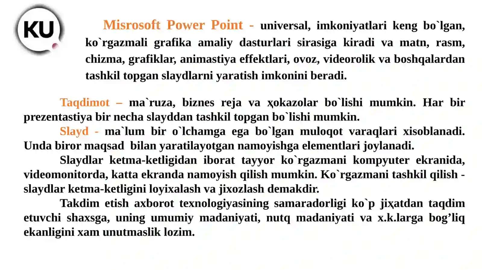 Misrosoft Power Point 4