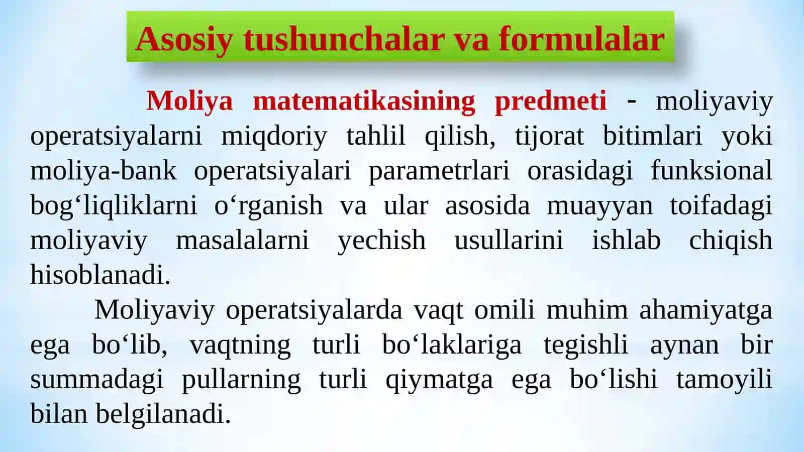 Moliya matematikasining asosiy tushunchalari va formulalari 4