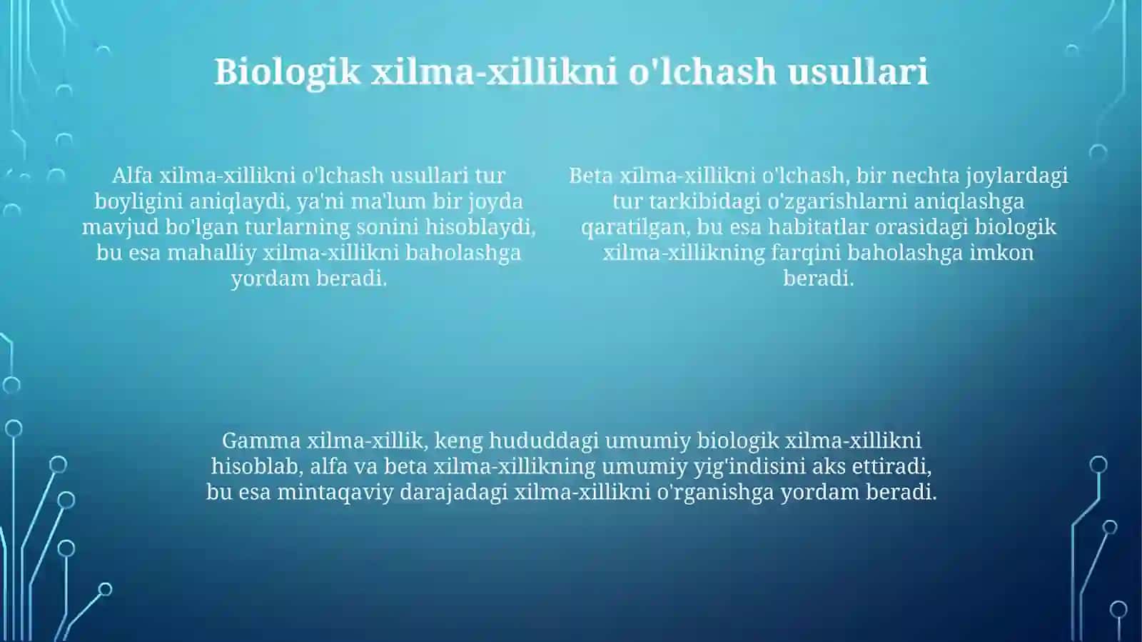 Yersharining biologik xilma-xillik darajalarini aniqlash 4
