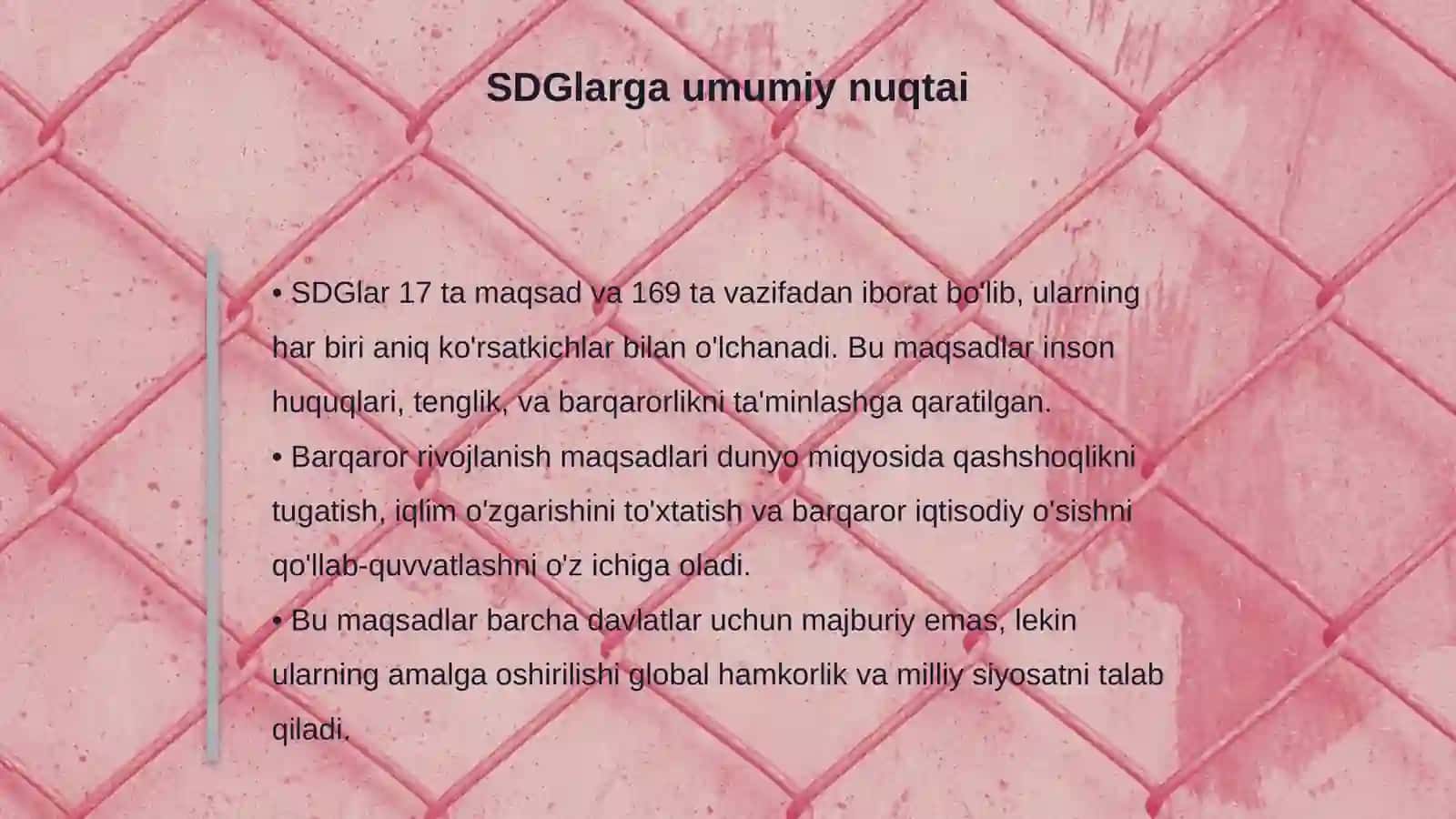 BMTning Barqaror rivojlanish maqsadlari (SDGs) mohiyati va erishish strategiyalari 4