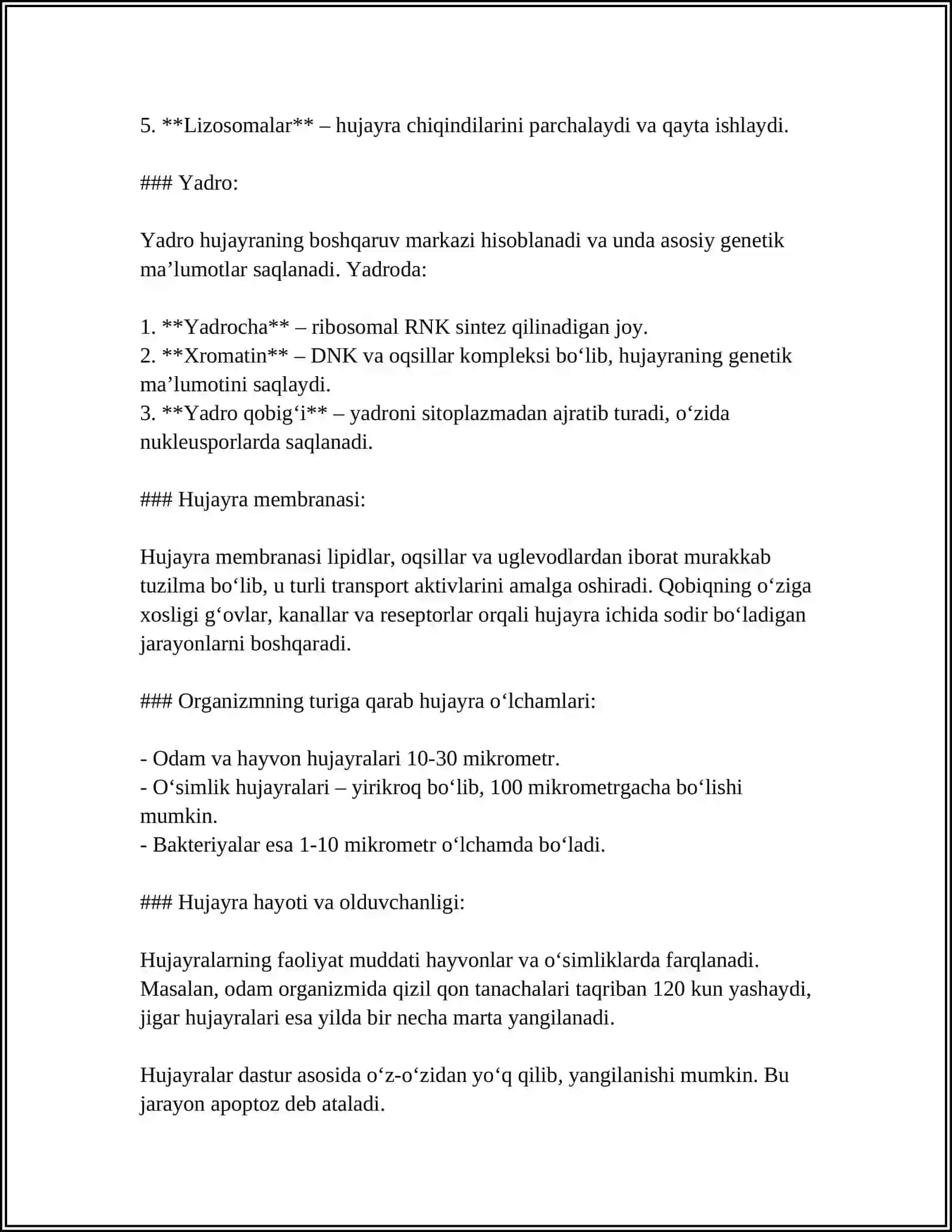 HUJAYRA VA HUJAYRALARDAN TASHQARI MATRIKS ORASIDAGI MUNOSABATLAR 4