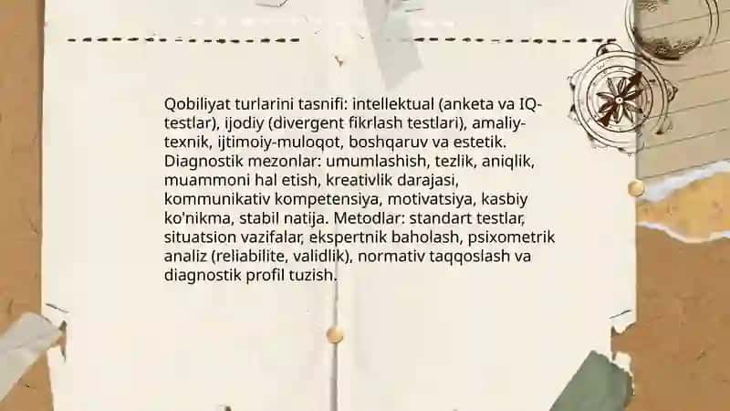 Qobiliyatlar psixodiagnostikasi 4