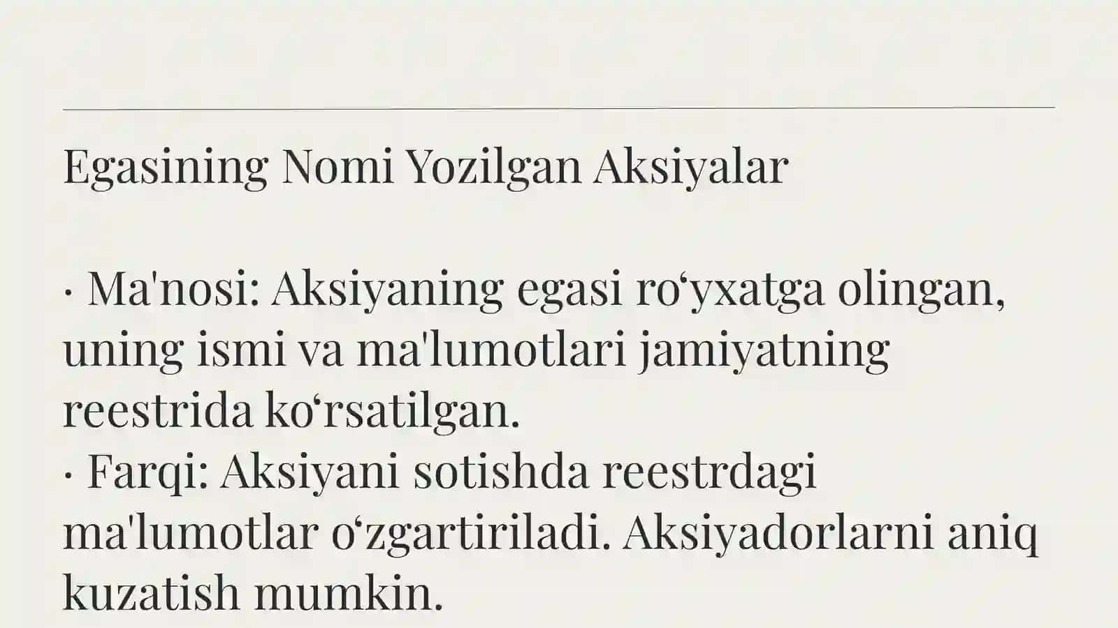AKSIYA TURLARINING BIR BIRIDAN FARQLARI 4
