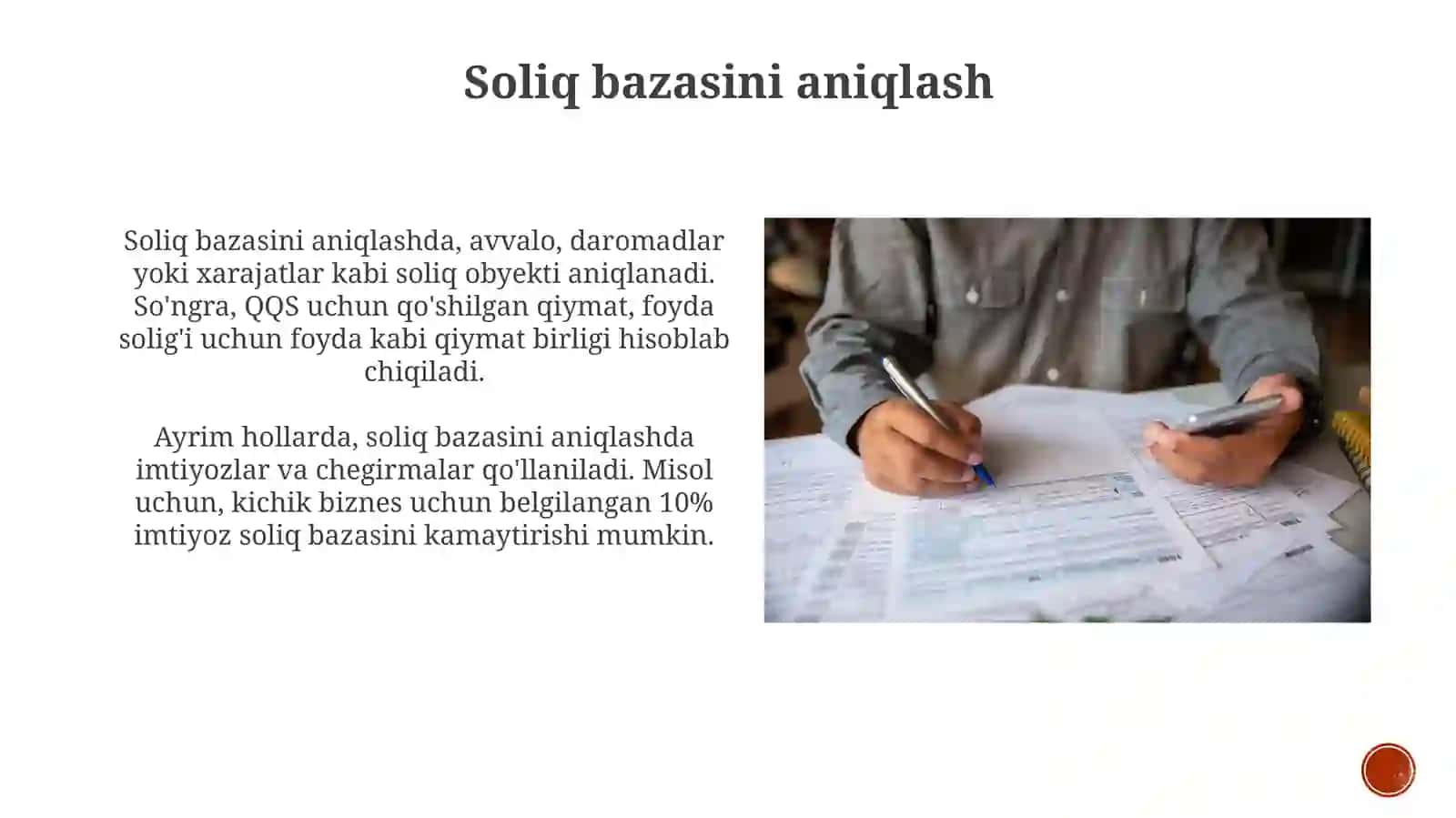Soliq hisobini chiqarish usullari 4