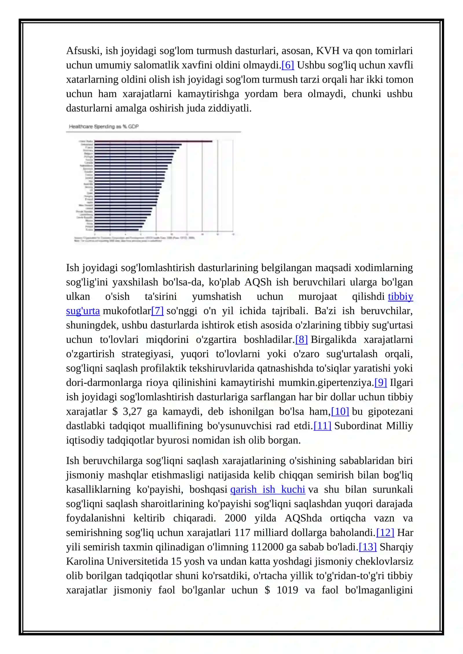 O`zb Res. Sharoitida qishloq xo`jaligidagi mehnatning o`ziga xos xususiyatlari. Ishchilarni sog`lomlashtirish bo`yicha tadbirlar 4