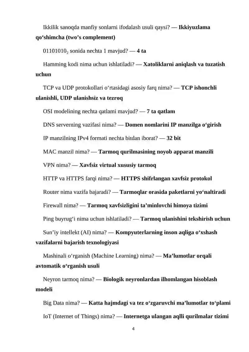 Tizimli Dasturlash va Tarmoq Xavfsizligi Testi Argos 4