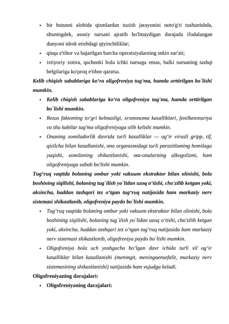 Aqliy Rivojlanishda Nuqsoni Bo'lgan Bolalar Tasnifi 4
