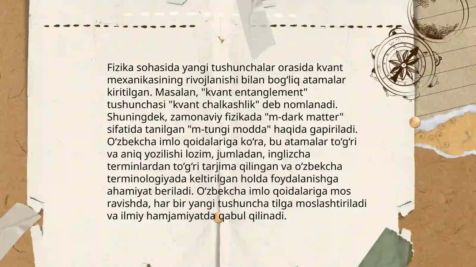 XXI asr Fizikasi Fanining Rivoji va O'zbek Tilidagi Atamalar 4