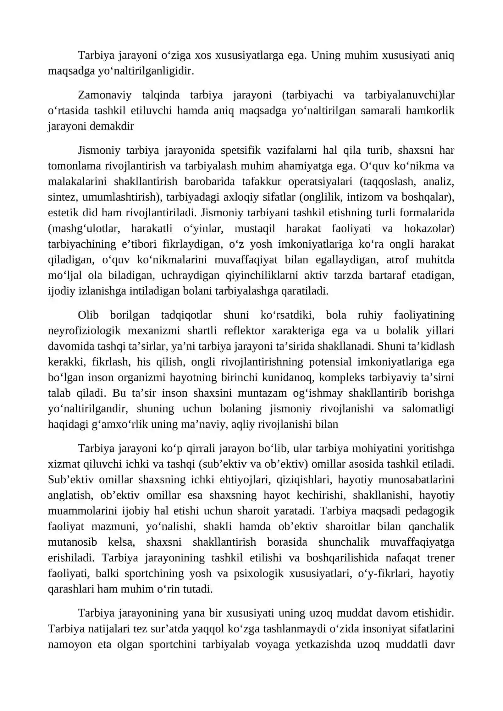MAVZU.TARBIYA MAZMUNI VA UNING JISMONIY TARBIYA VA SPORTDAGI AHAMIYATI 4