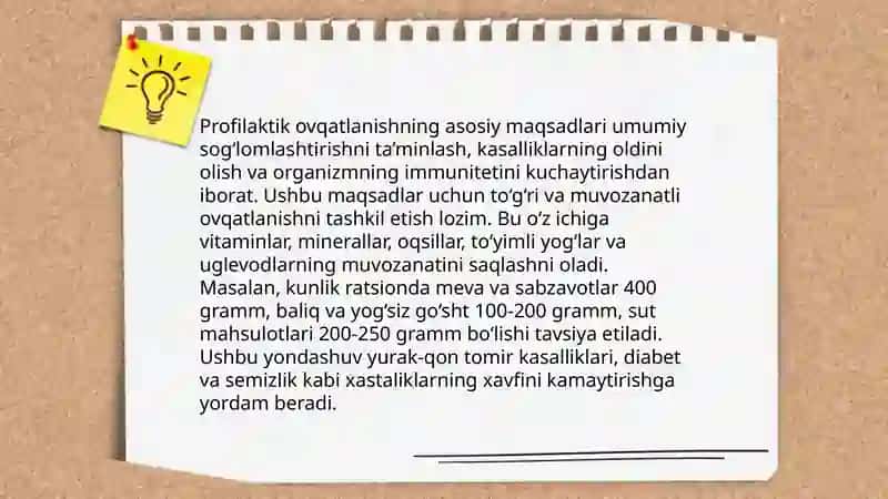 Zaharli kasbda ishlovchi ishchilarga davolovchi profilaktik ovqatlar berish va ularga gigienik talablar 4