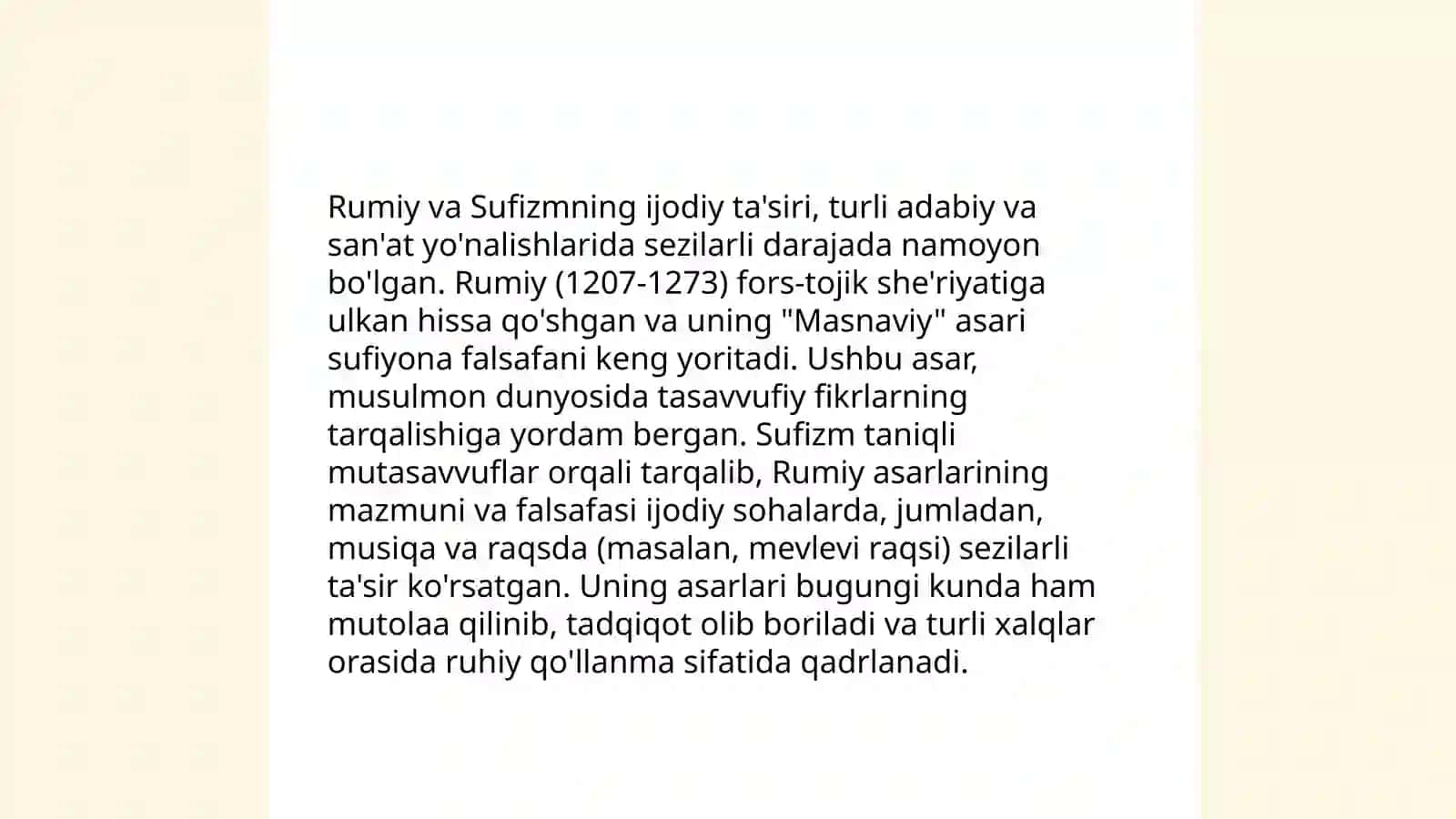 Jaloliddin Rumiyning kreativlik nazariyalari 4