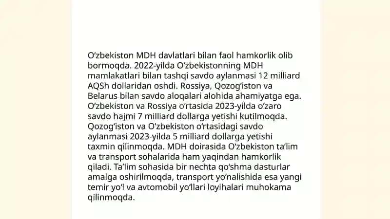 Mustaqillik yillarida O'zbekistonning xalqaro hamkorlik aloqalari 4