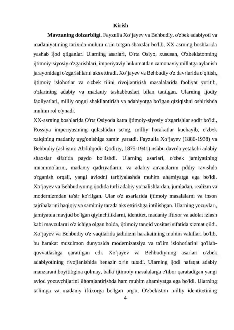FAYZULLA XOʻJAYEV VA BEHBUDIY  hayoti va ijodi 4