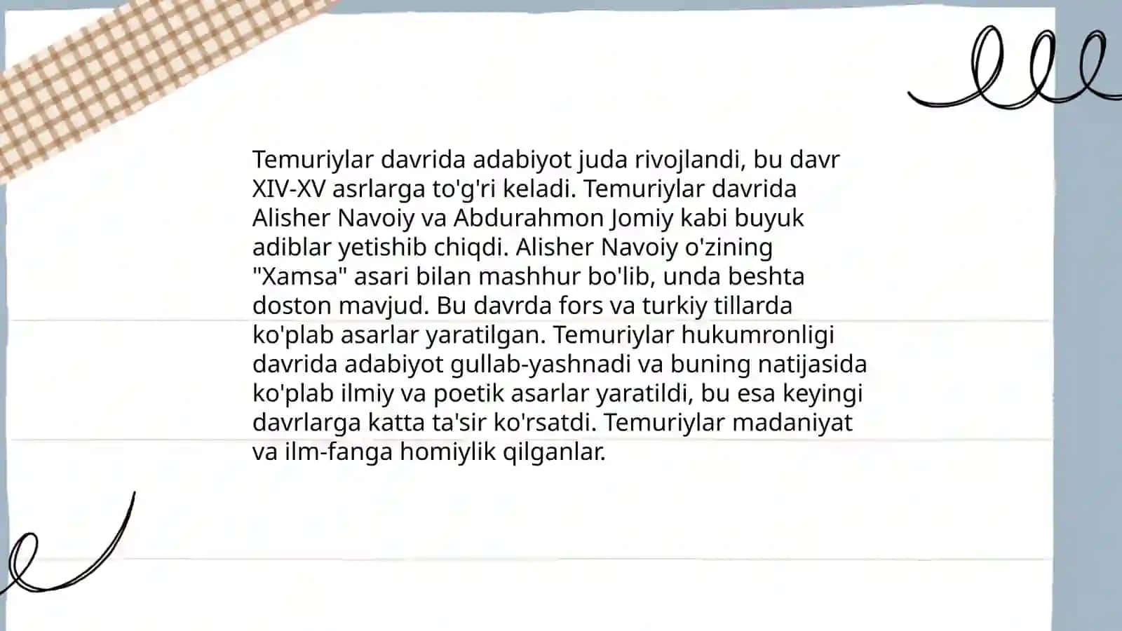 Temuriylar davrida ma'naviy-ma'rifiy yuksalish 4