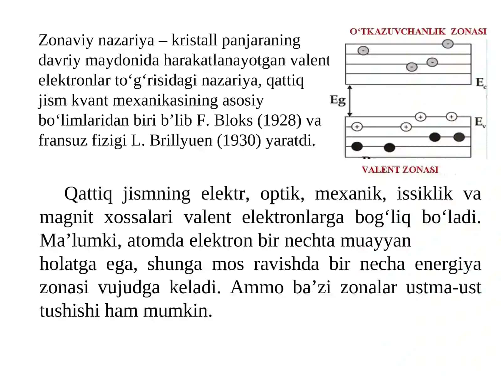 Qattiq jismlarning elektr xossalariga ko‘ra klassifikatsiyasi 4