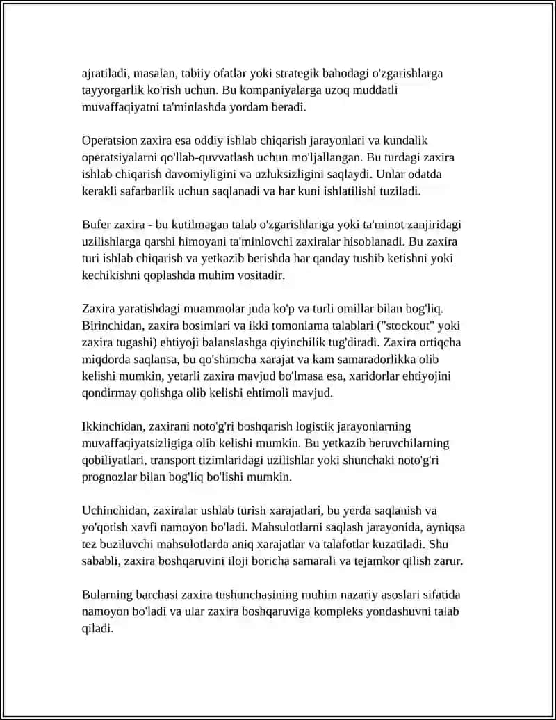 Zaxira Tushunchasi Turlari va Ularni Yaratishdagi Muammolar 4