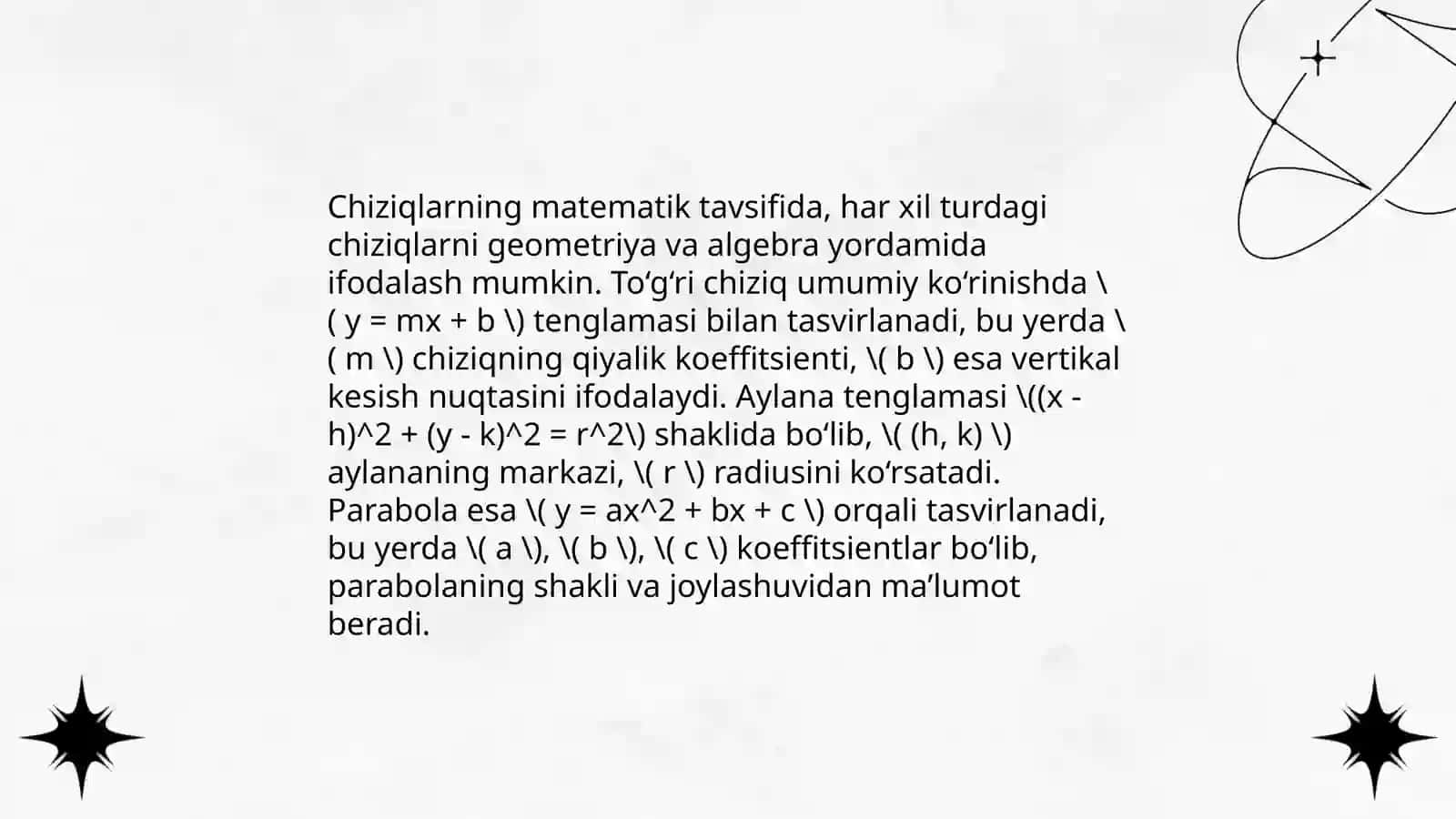 Chiziqlarning urinish tartibi va oʻramasi 4