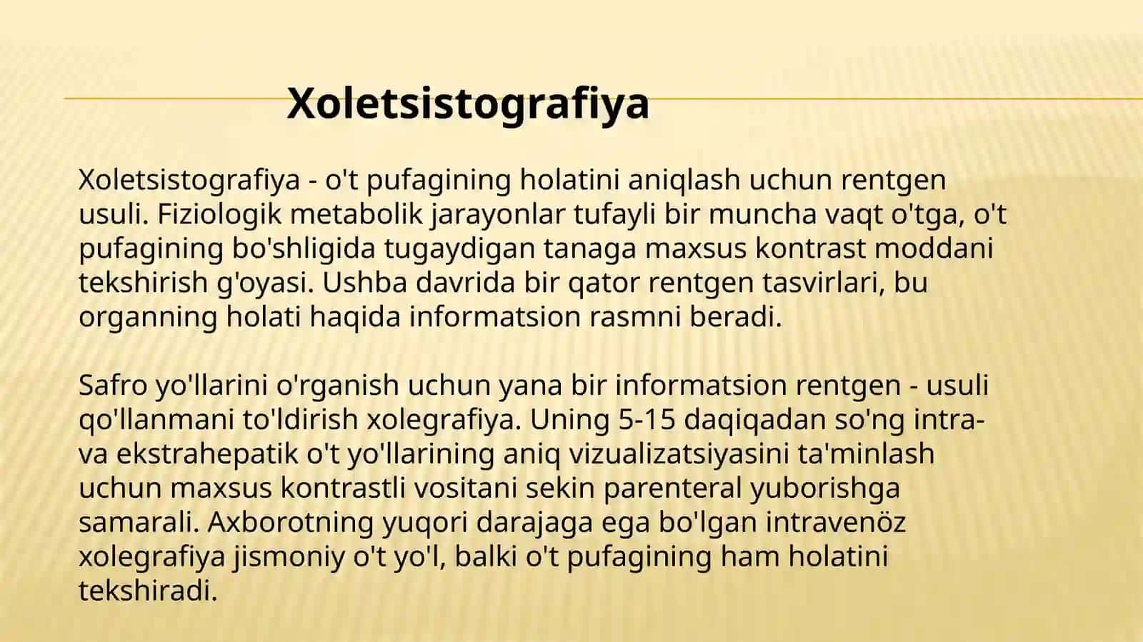 Xolesistografiya, UTT o't qopi. Kompyuterli tomografiya interpretatsiyasi 4