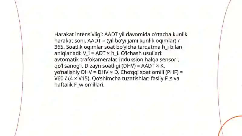 Avtomobil yolining asosiy transport va ekspulatatsion korsatkichlari 4