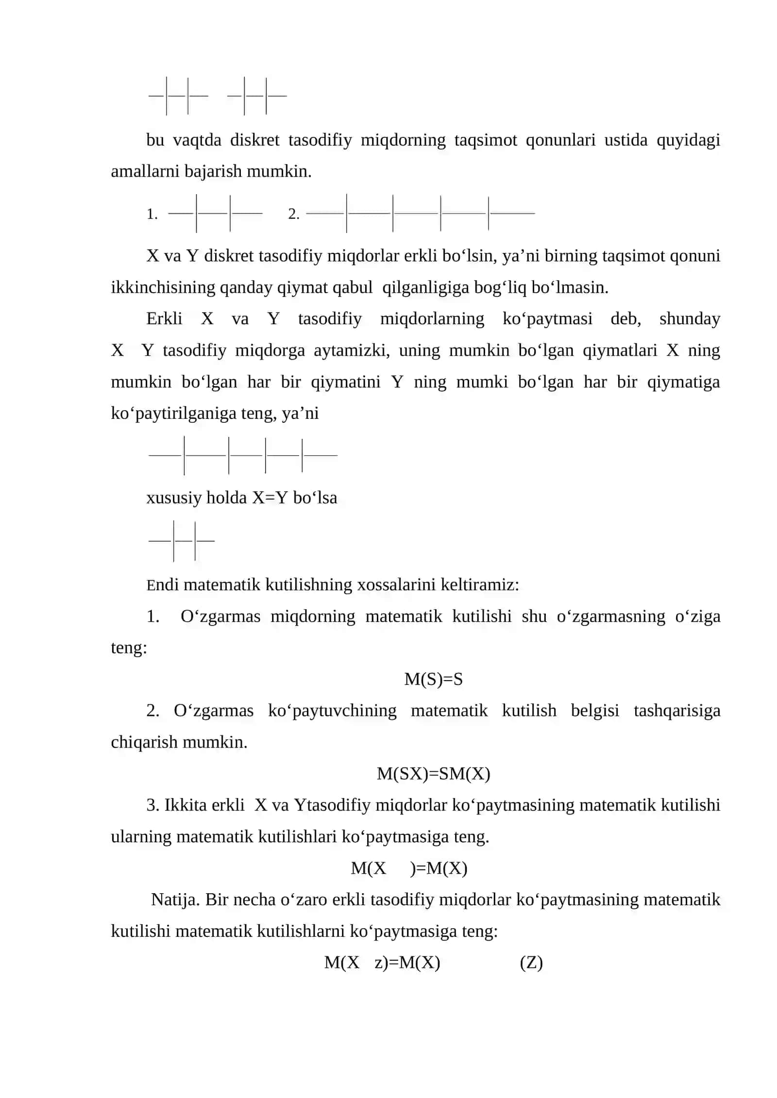 Diskret tasodifiy miqdorning sonli xarakterstikasi 4
